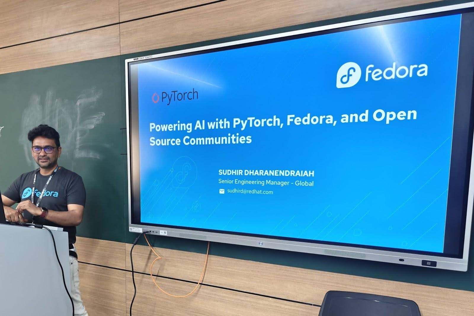 man speaking at a conference